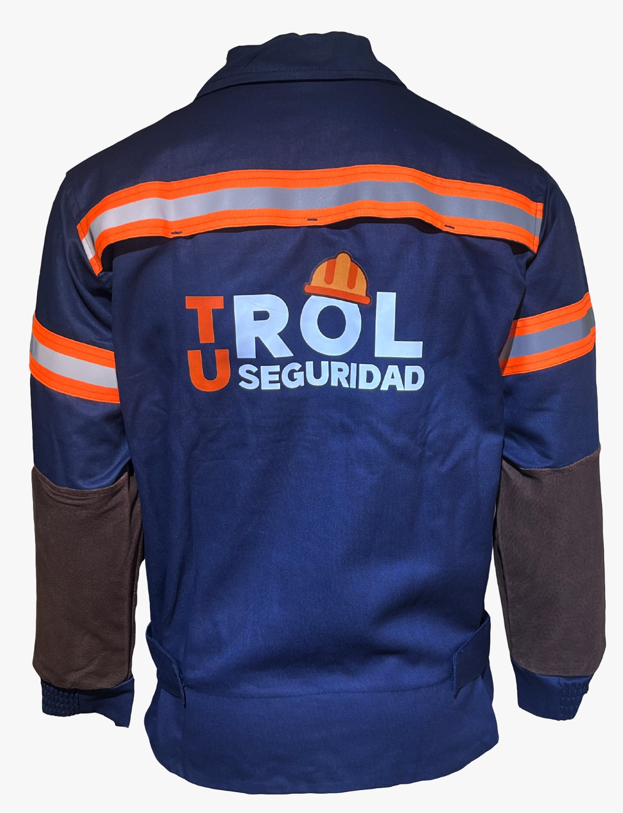 Chaqueta gabardina con aplicación cuero + reflectantes - Atrás